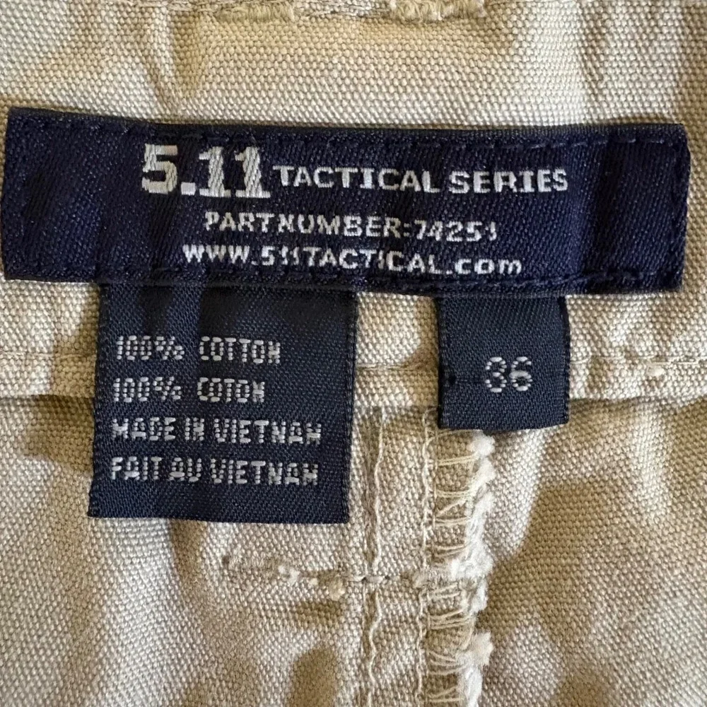 5.11 Tactical Cargo Pants Mens 36x30 Khaki Tan Cotton Canvas Utility‎ 74251